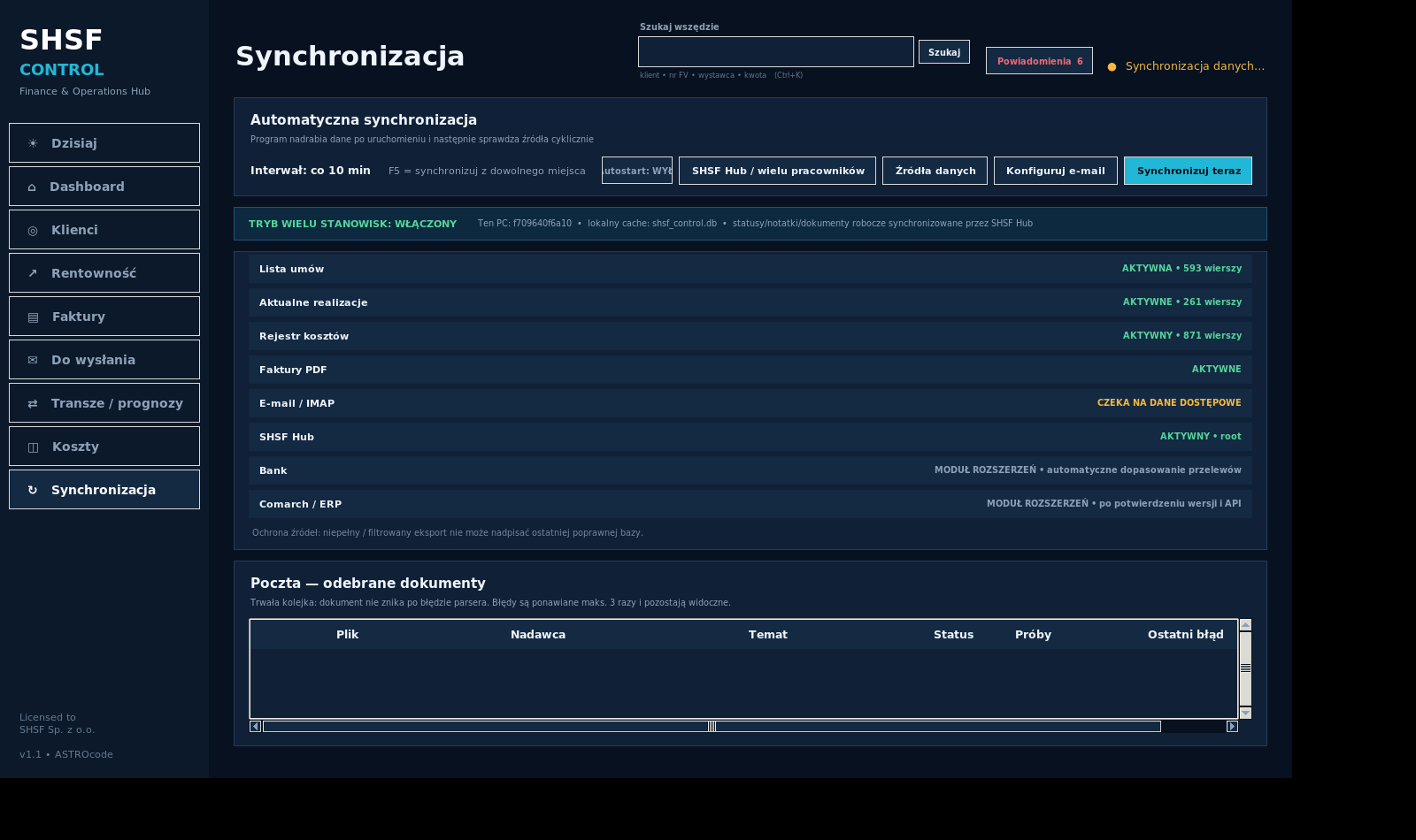 SHSF Control multi-user hub